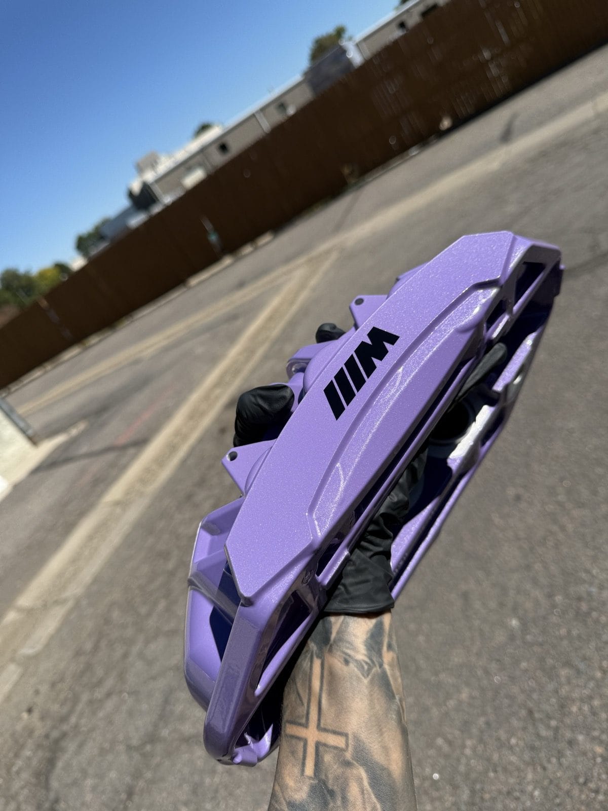 Purple metallic powder coated brake caliper by ColorWerks Denver