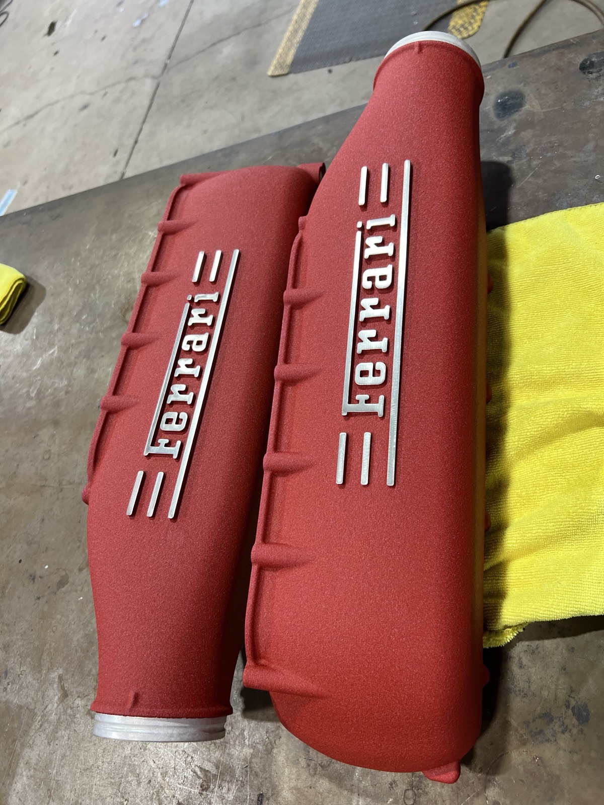 Pair of Ferrari valve covers powder coated Denver