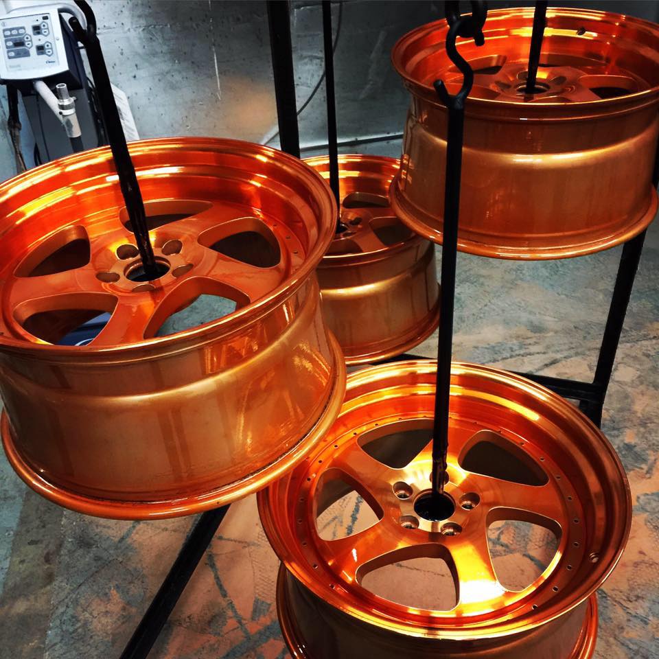 Orange powder coated rims Centennial