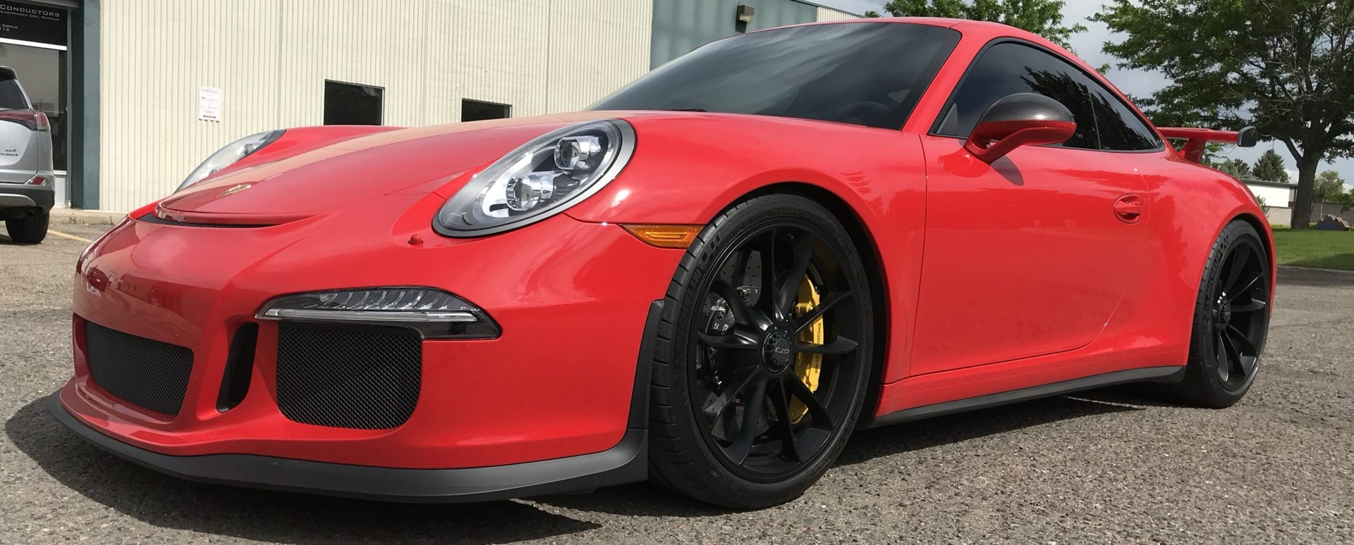 Porsche GT3 red powder coated rims Denver
