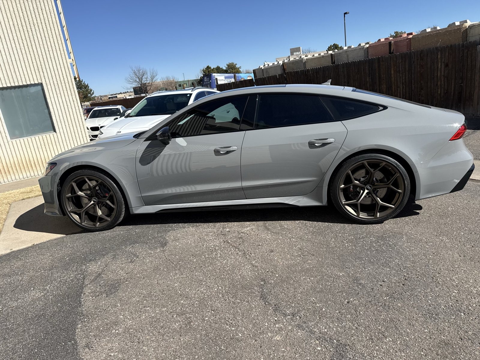 Grey powder coated wheels on an Audi RS7