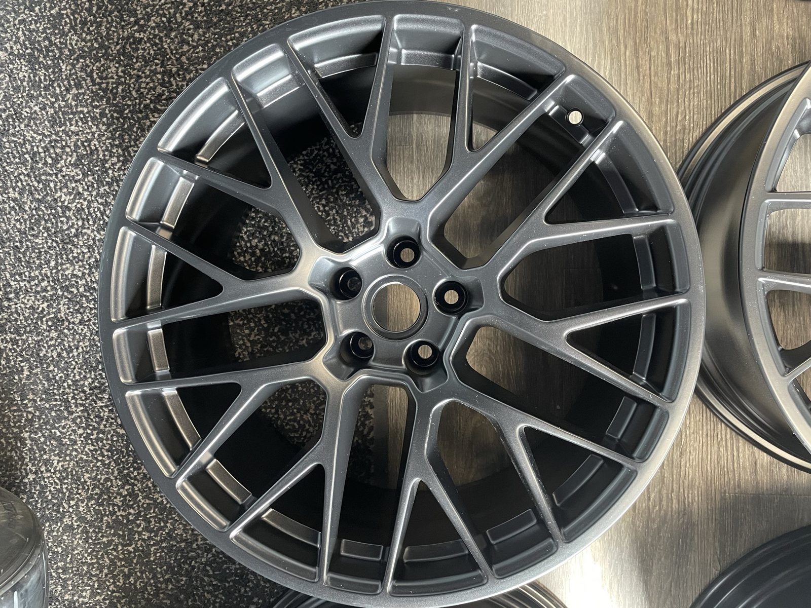 Gunmetal grey powder coated wheel